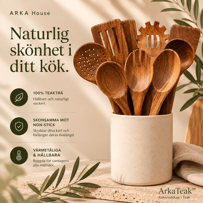 ArkaTeak™ – Köksredskap i Teak (9 delar)
