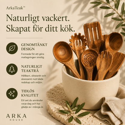 ArkaTeak™ – Köksredskap i Teak (9 delar)
