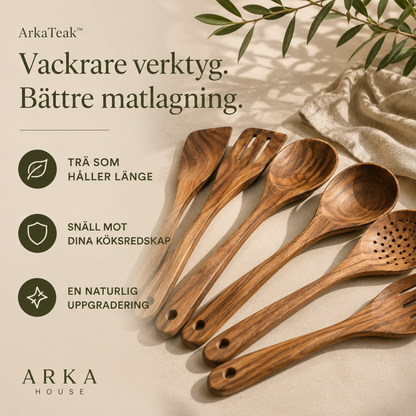 ArkaTeak™ – Köksredskap i Teak (9 delar)