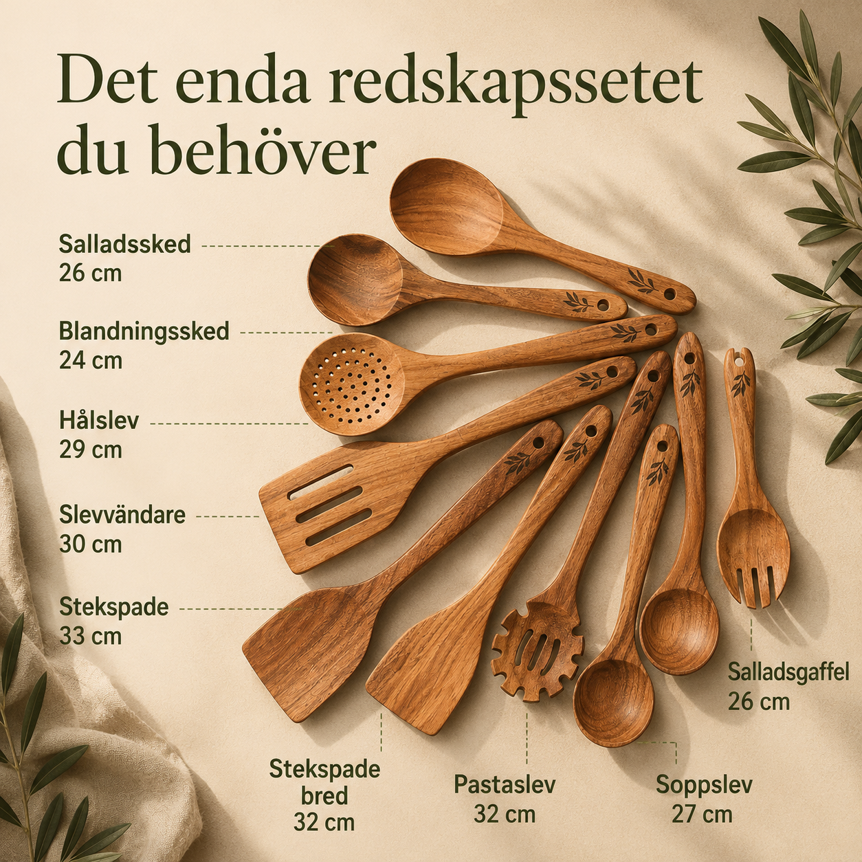 ArkaTeak™ – Köksredskap i Teak (9 delar)