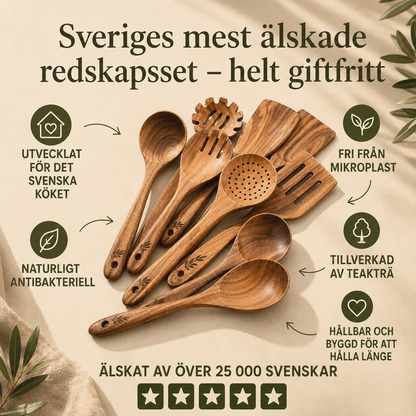 ArkaTeak™ – Köksredskap i Teak (9 delar)