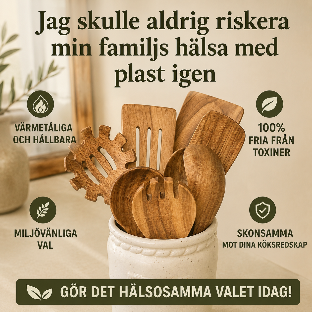 ArkaTeak™ – Köksredskap i Teak (9 delar)